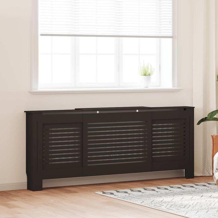 vidaXL Radiatorombouw 205 cm MDF zwart, Doe-het-zelf en Bouw, Verwarming en Radiatoren, Nieuw, Verzenden
