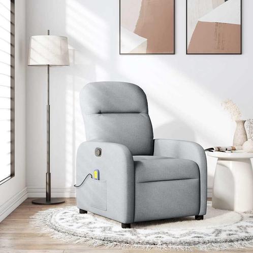 vidaXL Massagestoel verstelbaar stof lichtgrijs, Maison & Meubles, Fauteuils, Envoi