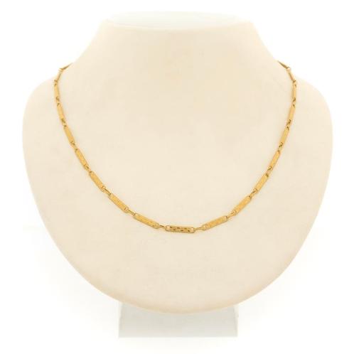 18 Krt. Gouden ketting met staafjes | 60 cm (vintage, uniek), Handtassen en Accessoires, Kettingen, Overige kleuren, Gebruikt