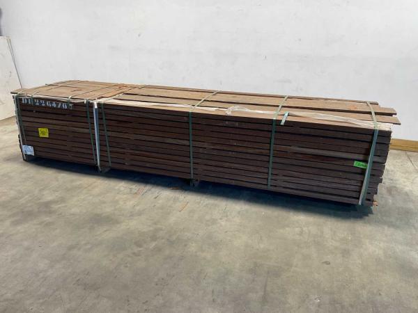 Veiling - 66x Azobé hardhouten regel geschaafd 350x9x4,5cm, Doe-het-zelf en Bouw, Hout en Planken, Nieuw