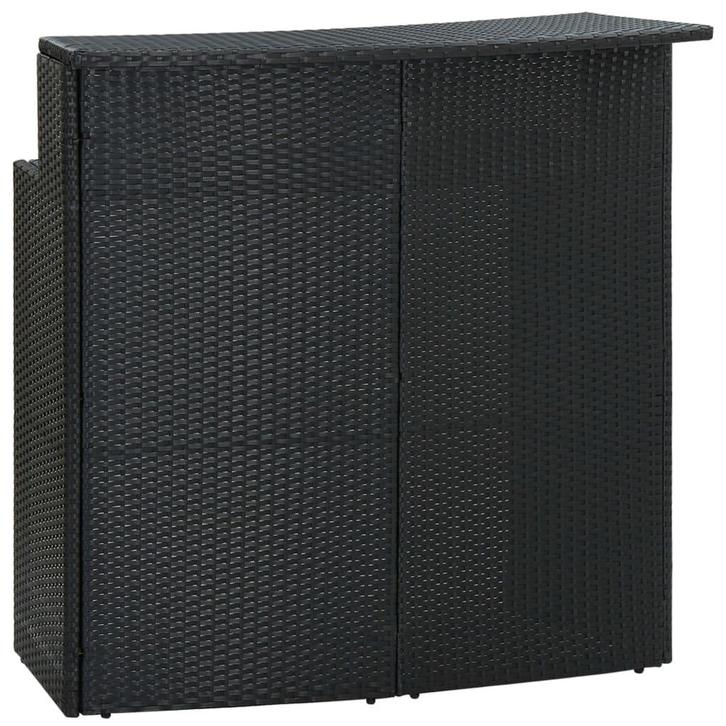 vidaXL Tuinbartafel 120x55x110 cm poly rattan zwart, Tuin en Terras, Tuintafels, Nieuw, Verzenden