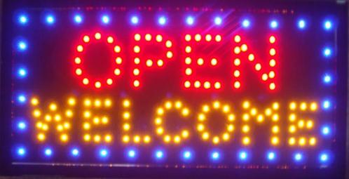 OPEN welkom lamp LED verlichting reclame bord lichtbak #C, Huis en Inrichting, Lampen | Overige, Nieuw, Verzenden