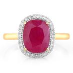 Bague - 14 carats Or jaune - 4.55ct. tw. Rubis - Diamant, Handtassen en Accessoires, Ringen, Nieuw