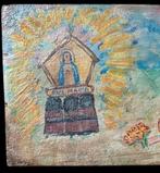 Antiek Votiefgeschenk - ex Voto op Hout ter intercessie van