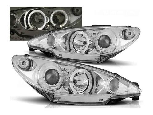 Angel Eyes koplampen Chrome geschikt voor Peugeot 206, Auto-onderdelen, Verlichting, Nieuw, Peugeot, Verzenden