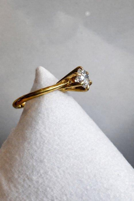 Ring - 18 karaat Geel goud - 0,30ct. tw. - Solitaire, Handtassen en Accessoires, Ringen