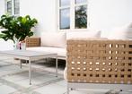 Loungeset beige - met zitkussens - 4 delig | laatste stuk, Tuin en Terras, Verzenden, Nieuw, 5 zitplaatsen