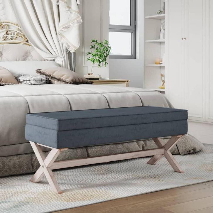 vidaXL Opbergkruk 110x45x49 cm fluweel donkergrijs, Huis en Inrichting, Overige Huis en Inrichting, Nieuw, Verzenden