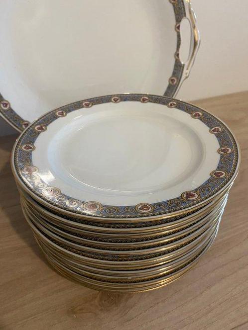 Limoges - Service à dessert (13) - Porcelaine - Service à, Antiek en Kunst, Antiek | Meubels | Tafels