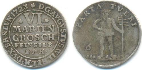 6 Mariengroschen 1723 Eph Braunschweig Wolfenbuettel: Aug..., Timbres & Monnaies, Monnaies | Europe | Monnaies non-euro, Envoi
