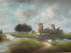 Frank van den Burg (XX) - Landschap met 5 molens -