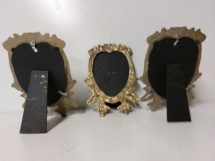 Lijst (3) - Messing - Omlijsting fotokader, Antiek en Kunst, Curiosa en Brocante