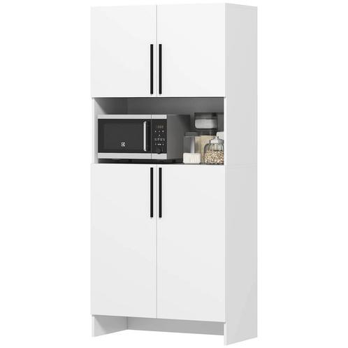 TRUUSK Hoge Keukenkast met Magnetronplank - Buffetkast met S, Huis en Inrichting, Kasten | Overige, Verzenden