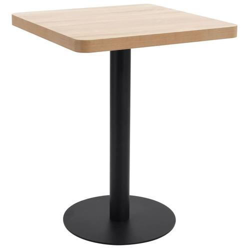 vidaXL Table de bistro marron clair 60x60 cm MDF, Huis en Inrichting, Tafels | Eettafels, Verzenden