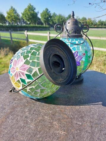 Lamp (2) - glas en metaal beschikbaar voor biedingen
