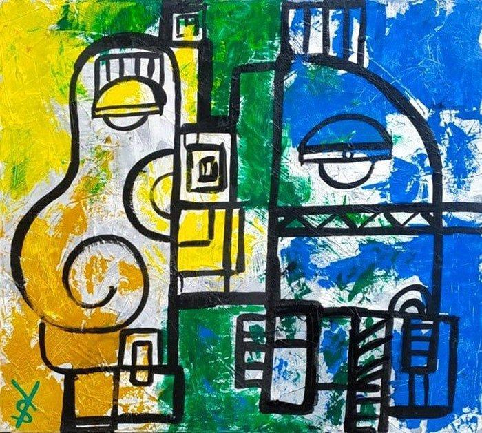 Isabella Bruno Ysbel - TRISTANO E ISOTTA, Antiquités & Art, Art | Peinture | Moderne