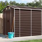 vidaXL Tuinschuur 191x725x198 cm gegalvaniseerd staal bruin, Verzenden, Nieuw