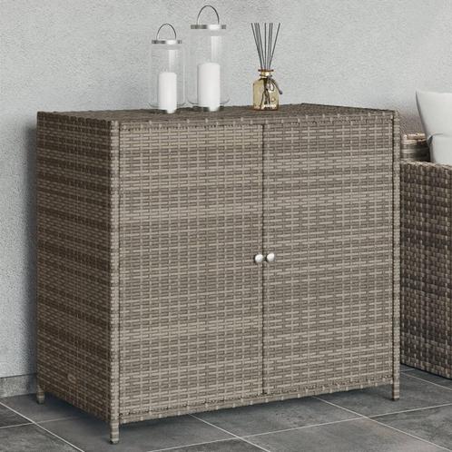 vidaXL Tuinkast 83x45x76 cm poly rattan grijs, Tuin en Terras, Bergingen en Tuinkasten, Nieuw, Verzenden