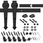 Lendo Online Kit de Ferrures Porte Coulissante 200 cm Noir, Bricolage & Construction