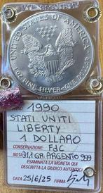 Verenigde Staten. 1 Dollar 1990 Liberty, 1 Oz (.999), Postzegels en Munten