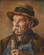 Richard Meiring (1850-1930) - The old man with pipe - NO, Antiek en Kunst