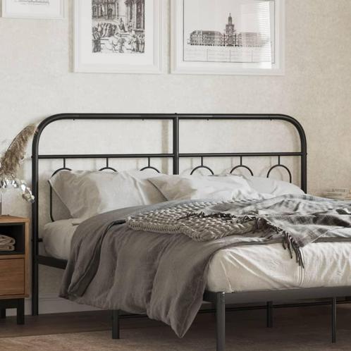 vidaXL Hoofdbord 150 cm metaal zwart, Huis en Inrichting, Slaapkamer | Bedden, Nieuw, Verzenden
