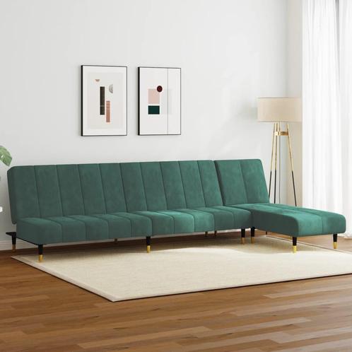 vidaXL 2-delige Loungeset fluweel donkergroen, Huis en Inrichting, Zetels | Zetels, Nieuw, Verzenden
