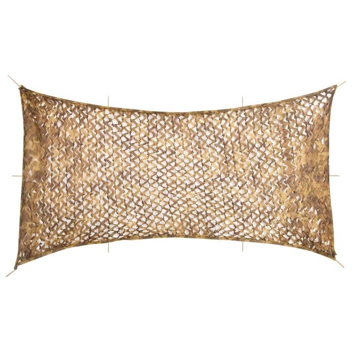 vidaXL Camouflagenet met opbergzak 708x423 cm zandkleurig, Sport en Fitness, Schietsport-accessoires, Nieuw, Verzenden
