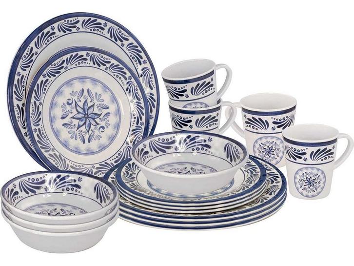 Bo-Camp Old Dutch - Servies 16-delig - Melamine - Blauw (16, Huis en Inrichting, Woonaccessoires | Overige, Zo goed als nieuw