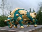 Statue, green bull - 30 cm - Bronze, Antiquités & Art
