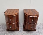 Paar Art Deco stijl nachtkasten of bijzetkasten in Makassar, Antiek en Kunst