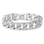 Fako Bijoux - Iced Out Cuban Link Armband Zirkonia - 20cm -, Handtassen en Accessoires, Verzenden, Nieuw