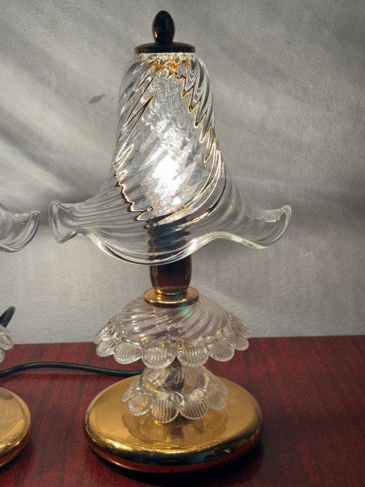 Tafellamp - Glas, Messing - Paar tafellampen, Antiek en Kunst, Curiosa en Brocante