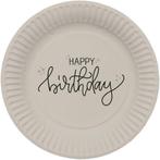 Happy Birthday Borden Zwart 23cm 8st, Verzenden, Nieuw