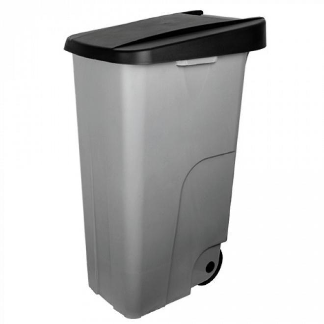 Rolcontainer | Kunststof (Grijs/Zwart) | 110L | Klapdeksel, Zakelijke goederen, Horeca | Keukenapparatuur, Nieuw in verpakking