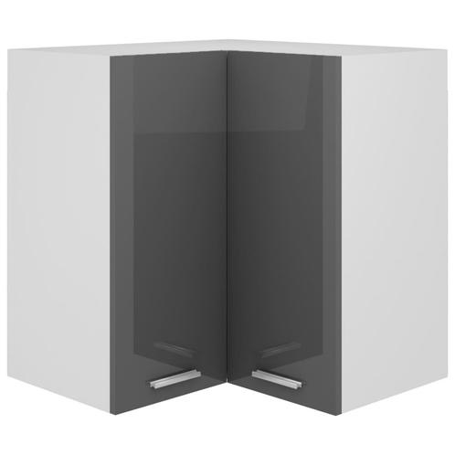 vidaXL Hanghoekkast 57x57x60 cm bewerkt hout hoogglans grijs, Huis en Inrichting, Kasten | Overige, Nieuw, Verzenden