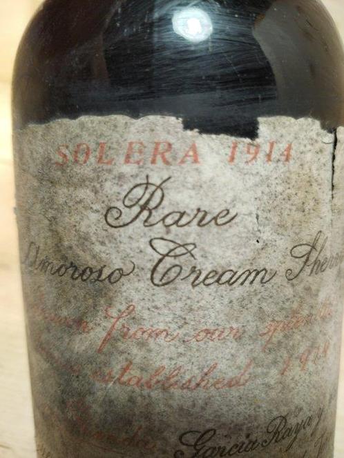 1914 Garcia Raya, Rare Amoroso Cream Sherry - Jerez Solera, Verzamelen, Wijnen