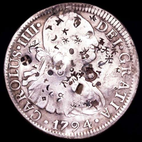 Spanje. Carlos IV. 8 Reales Acuñada en el año 1794, en la, Postzegels en Munten, Munten | Europa | Niet-Euromunten