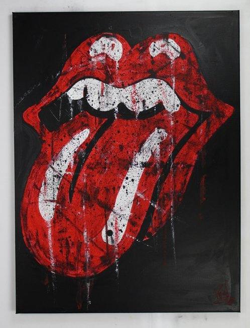 The Rolling Stones - Tongue - Painting - Artist Vincent Mink, Cd's en Dvd's, Vinyl Singles