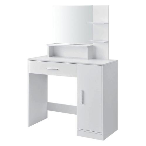 Compacte Kaptafel met Spiegel en Uittrekbare Lade - 90x40 cm, Huis en Inrichting, Tafels | Kaptafels, Gebruikt, Hout, 100 tot 150 cm