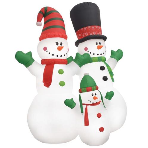 vidaXL Kerstsneeuwpoppen Santa Family opblaasbaar LED IP44, Diversen, Kerst, Nieuw, Verzenden