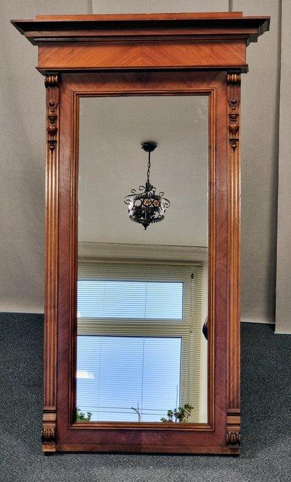 Wandspiegel - Hout - Grote Gründerzeit Spiegel, Antiek en Kunst, Antiek | Overige Antiek