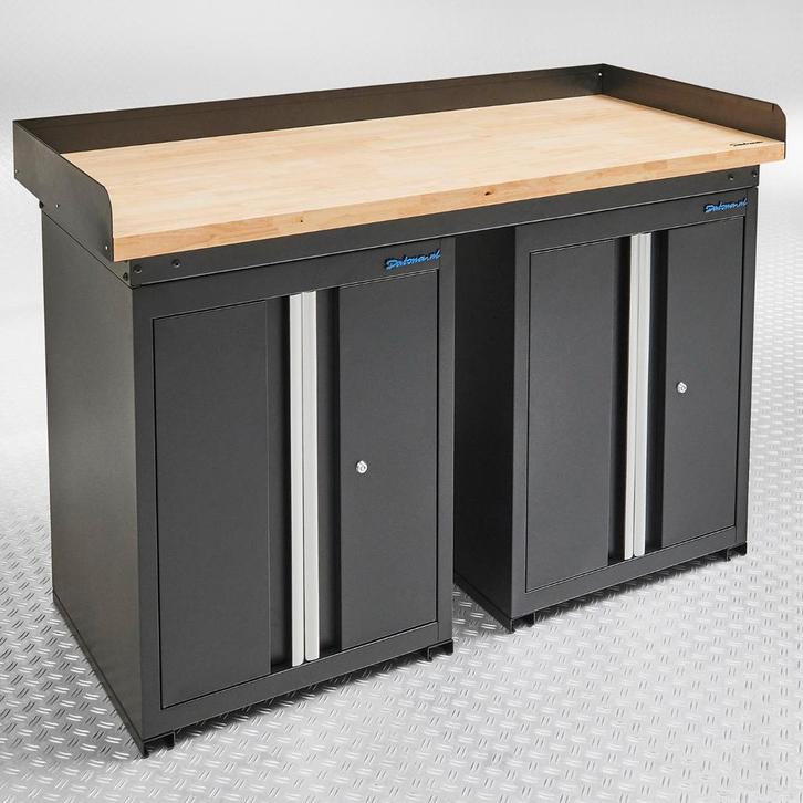 Datona Werkbank PRO met bamboe werkblad en 2, Doe-het-zelf en Bouw, Werkbanken, Ophalen of Verzenden