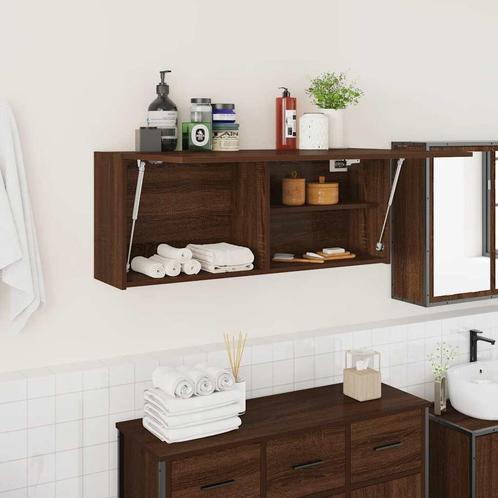 vidaXL Badkamerwandkast 100x25x40 cm bewerkt hout bruin, Huis en Inrichting, Tafels | Kaptafels, Nieuw, Verzenden