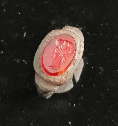 Oud-Romeins Brons Intalgio Ring - 21 mm  (Zonder, Handtassen en Accessoires, Antieke sieraden