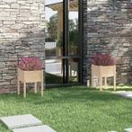 vidaXL Plantenbakken 2 st 50x50x70 cm massief grenenhout, Tuin en Terras, Verzenden, Nieuw