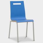 Frontseat kantinestoel, blauw, 4-poot onderstel, Ophalen of Verzenden, Gebruikt