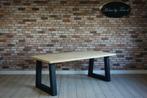 Kloostertafel grijs geolied zwarte stalen SU poot