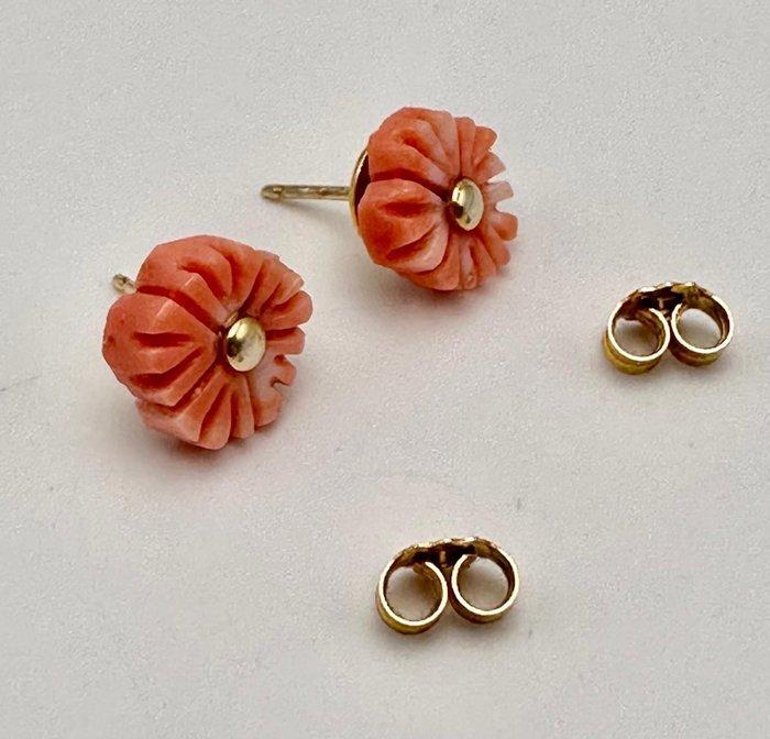 Koraal - Zilver - Oorbellen, Antiquités & Art, Curiosités & Brocante