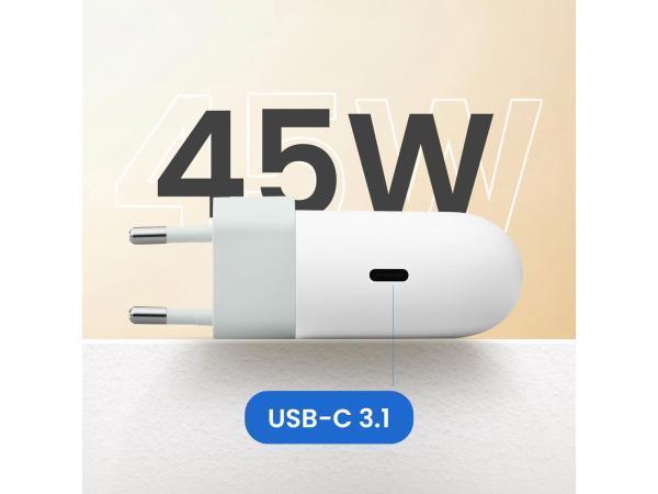 Veiling - Google USB-C Snellader 45W  3A Wit, Telecommunicatie, Overige Telecommunicatie
